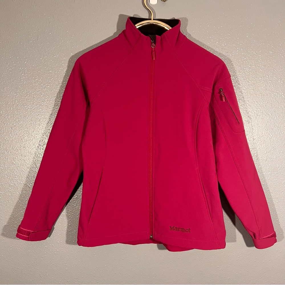 Marmot Women’s Pink Soft Shell Full Zip Jacket Size M